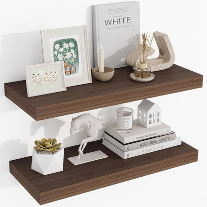 24 Inch Floating Shelves, 24"x9.25"x1.5" Inch Deep Floating Shelves for Wall, Wooden Shelves for