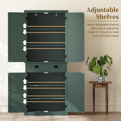 ARTPOWER 72" Tall Kitchen Pantry Storage Cabinet with Drawer and Adjustable Shelves, Pantry Cabinet
