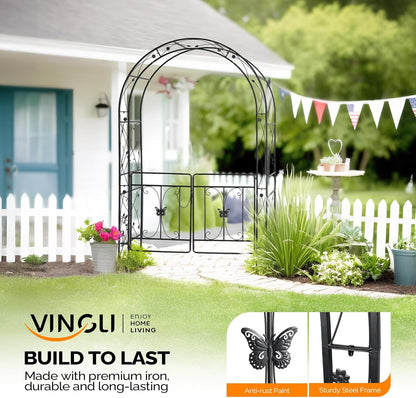 VINGLI Garden Arbor Arch, Wedding Arch Archway for Ceremony Party, Trellis for Plant Climbing