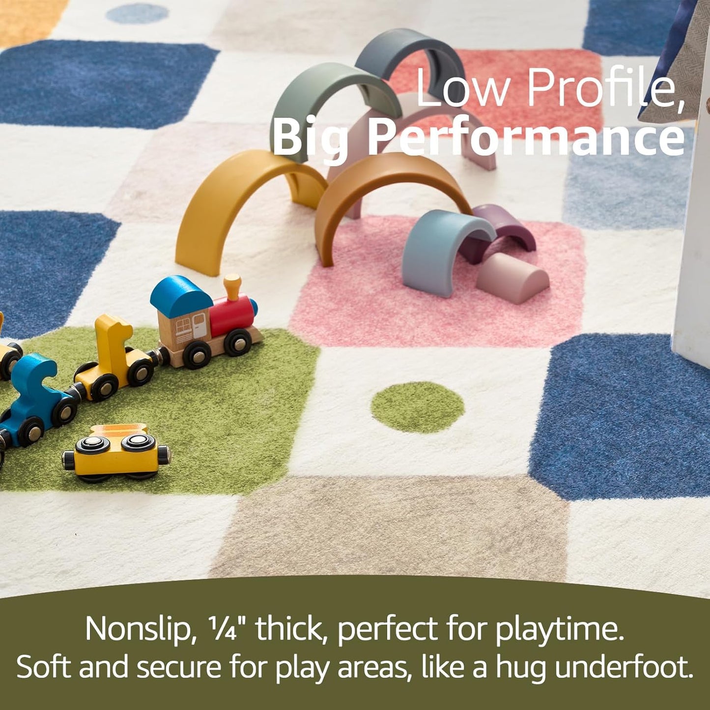 jinchan Round Rug 5ft Kids Washable Rug Indoor Floor Cover Non-Slip Soft Elementary School