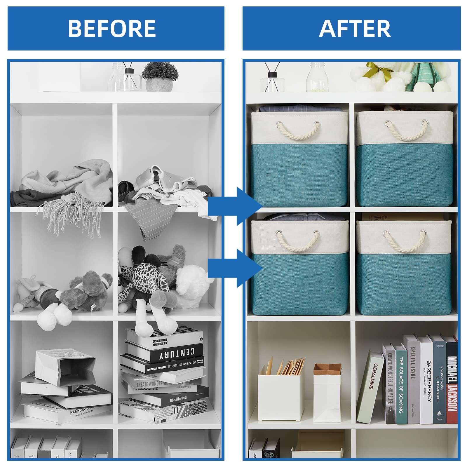 Temary Cubes Storage Baskets 12 Inch Cube Storage Bins for Shelf, Fabric Storage Cubes for Gift