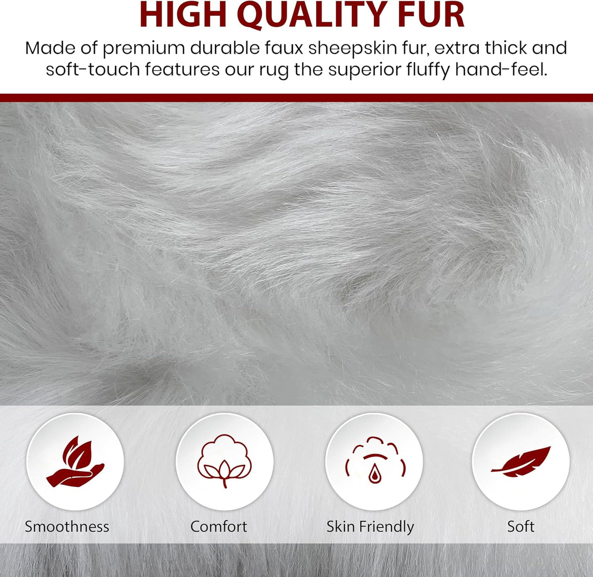 LAMBZY Faux Sheepskin Hypoallergenic Free Shape Silky Shag Rug, Luxury Shaggy Silky Plush Carpet