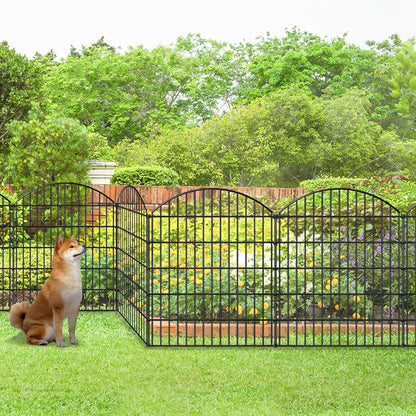 Decorative Metal Garden Fence Outdoor CTW3643, 43.2in H x 14.75 ft L, No Dig Temporary Dog Fence