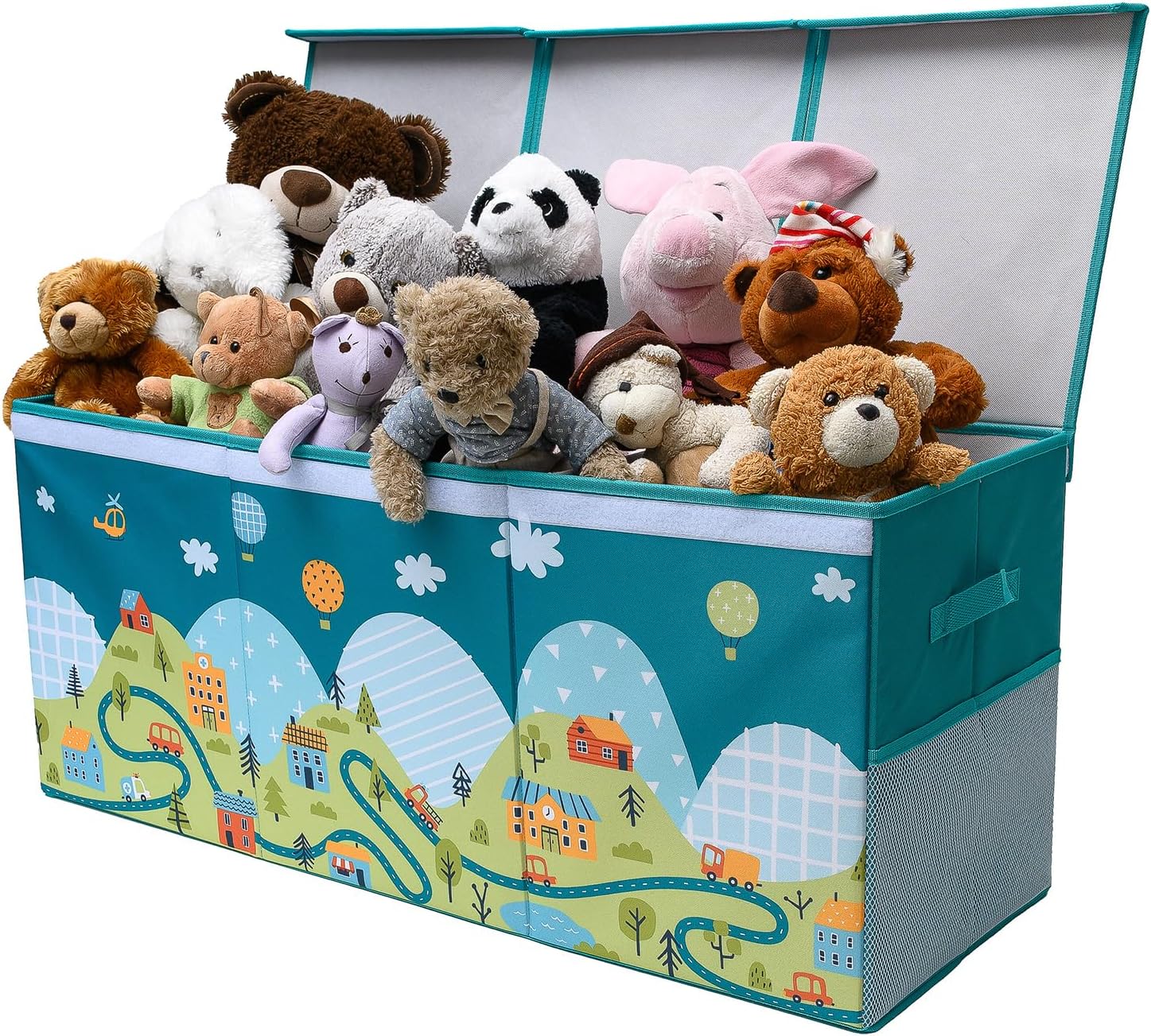 Extra Large Toy Storage Organizer with Lid - Sturdy, Collapsible Toy Chest Storage Box with Cute