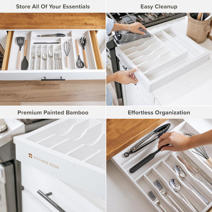 Premium Silverware, Flatware and Utensil Organizer for Kitchen Drawers, Food-Safe Contract Grade