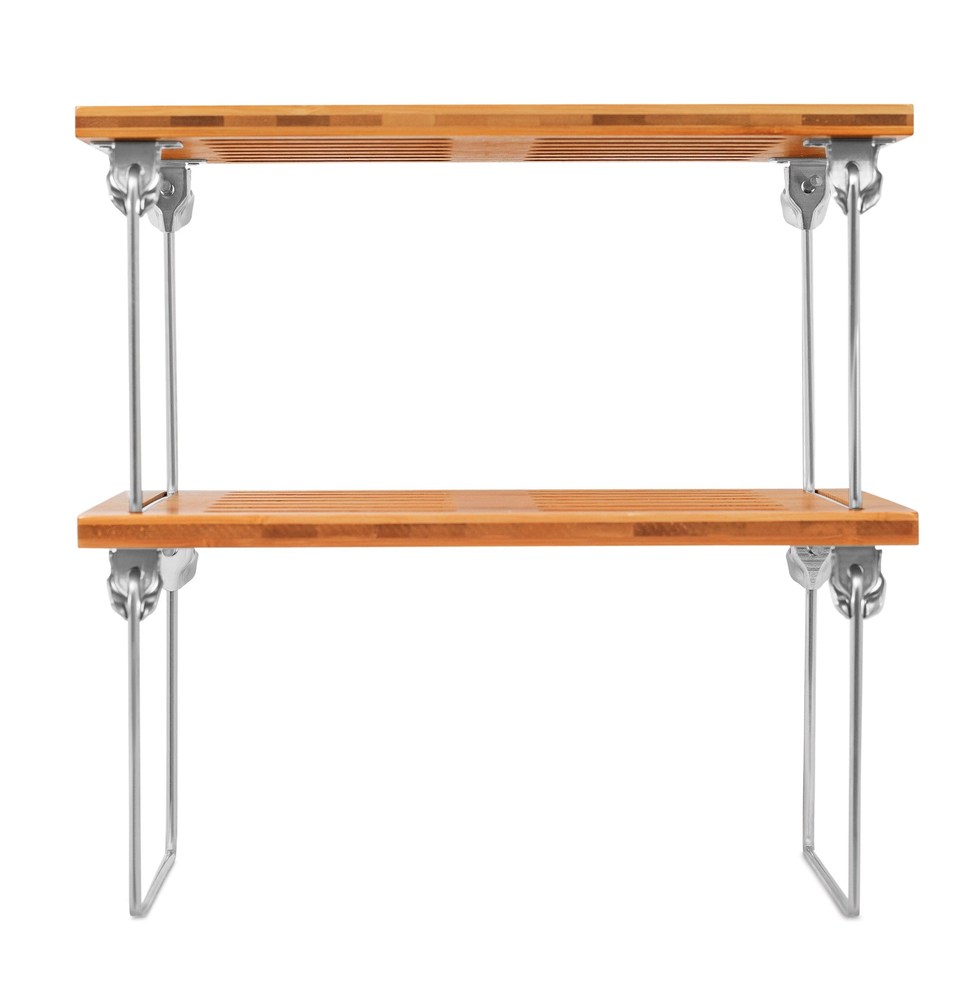 Internet's Best Stacking Utility Shelf, Bamboo 2-Tier Cabinet Organizer, Kitchen Countertop Shelf