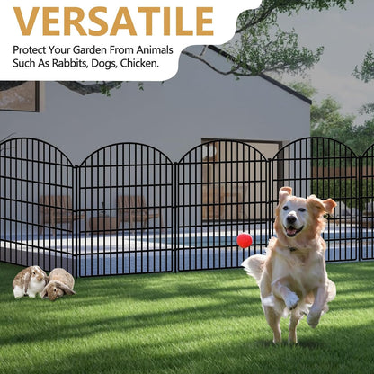 10 Panels Decorative Garden Fence, 40in (H) X 21.92ft (L) No Dig Dog Fences Outdoor for Yard