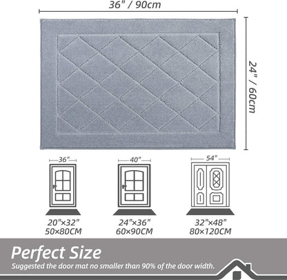 BEQHAUSE Dirt Trapper Door Mat 24" x 36", Doormat Non-Slip Entryway Rugs Washable, Dog Door Mat