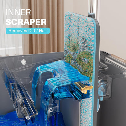 JOYMOOP Mop and Bucket Set with Wringer, Mops for Floor Cleaning, Wall Mop Cleaner with Long