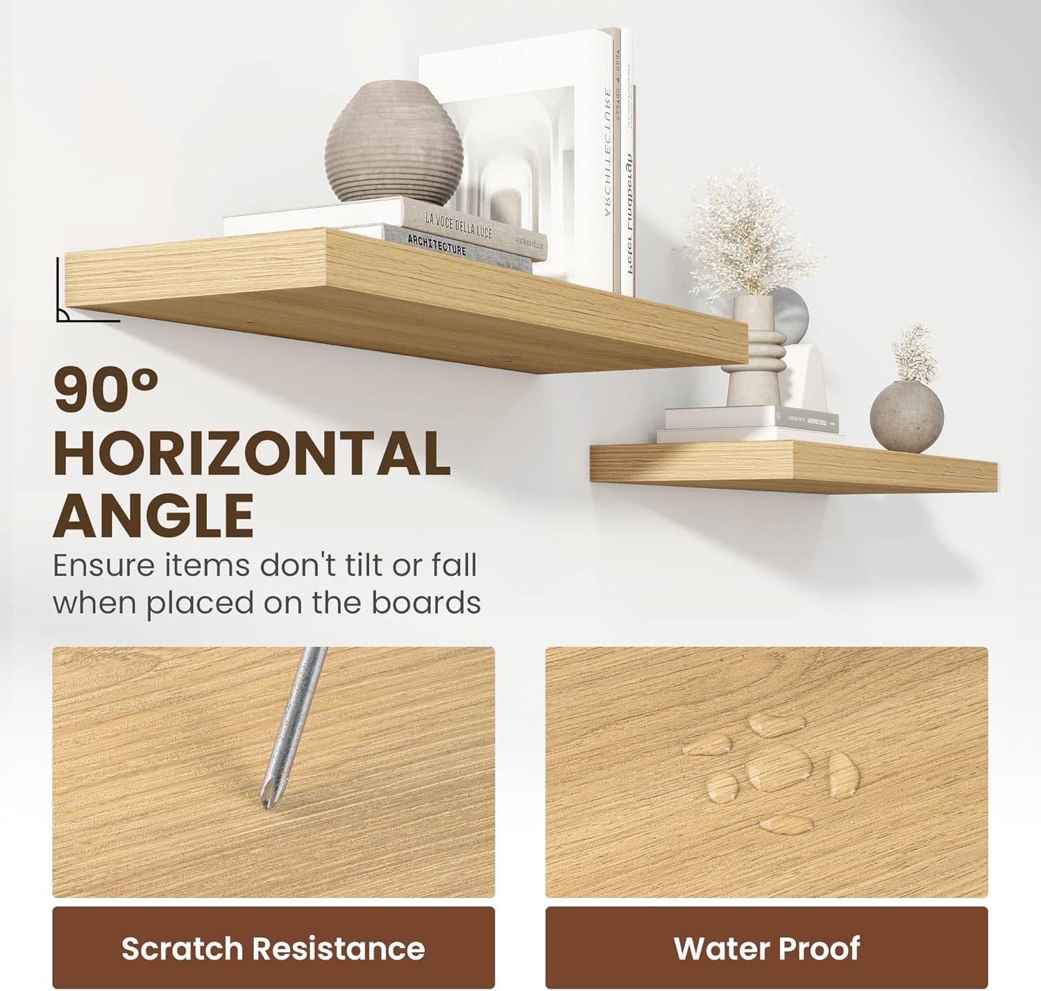 36 Inch Floating Shelves, 11.6 Inch Deep Floating Shelves for Wall, Floating Shelf with Invisible