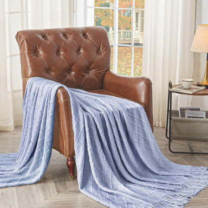 inhand Knitted Throw Blanket for Couch and Bed, Soft Living Room Home Decor Knitted Blanket with