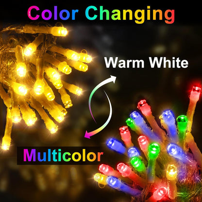 KNONEW Christmas Lights Outdoor Color Changing 400 LED 33ft 11 Modes Curtain Fairy String Light