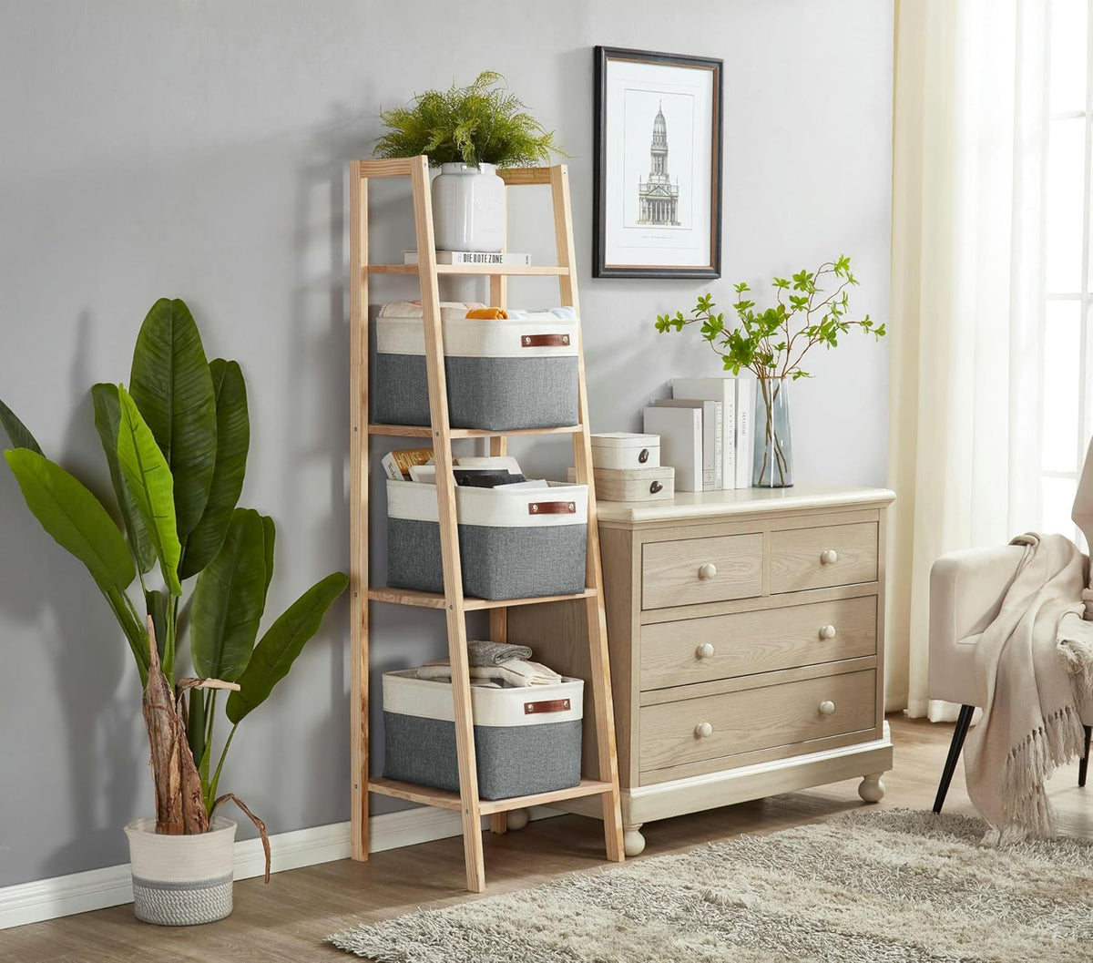 DECOMOMO Storage Bins Fabric Storage Baskets for Shelves, Linen Closet Organization Toys Nursery