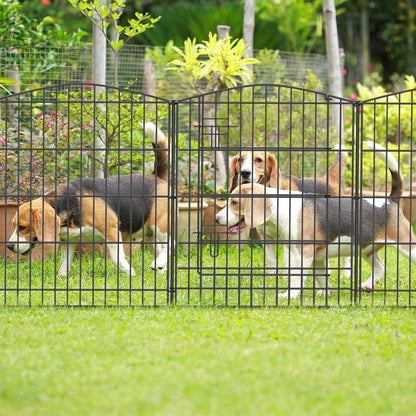 INJOPEXI Garden Fence 12 Panels 23.6ft (L)×30in (H) Decorative Garden Fences with 11 Panels + 1