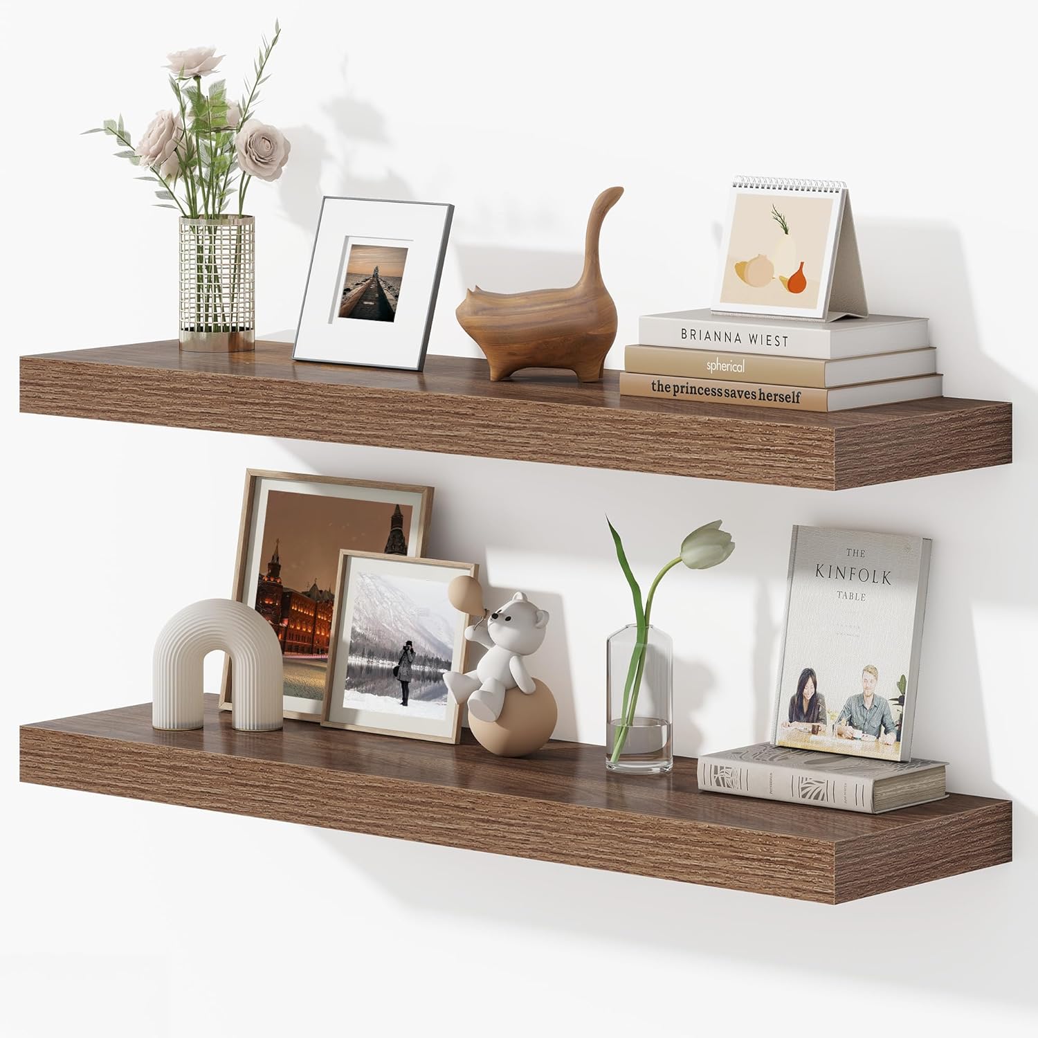 Dreamland 36 Inches Floating Shelves for Wall, 9.3" Deep Long Floating Shelves Set of 2, Large