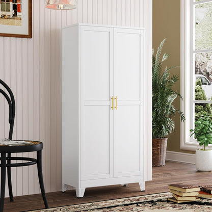 Metal Kitchen Pantry Storage Cabinet with 2 Doors and 3 Adjustable Shelves,Pantry Cabinet with