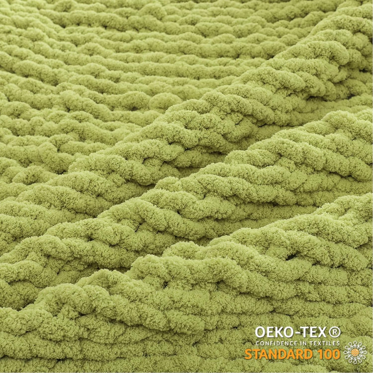 WESHIONGOO Chunky Knit Blanket Throw Knitted Throw Blankets for Couch Bed Fluffy Soft Blanket with