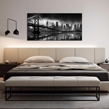 Brooklyn Bridge Wall Art for Living Room City Wall Decor for Bedroom Black Wall Decor for Office 20