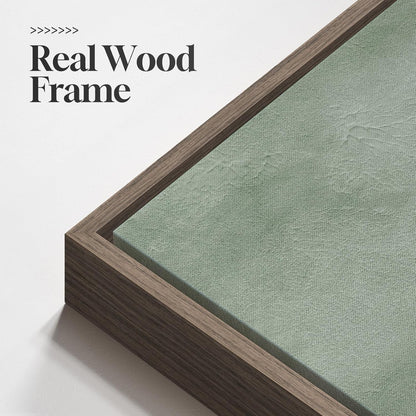 Framed Sage Green Abstract Wall Art, Modern Canvas Prints Artwork for Walls, Square Minimalist
