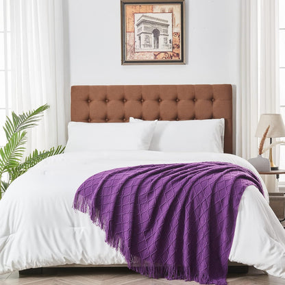 inhand Valentine's Day Gifts Throw Blanket Purple for Couch, Soft Living Room Home Decor Knitted