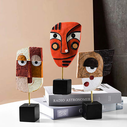 Smile - Handcrafted Statues Resin Abstract Sculpture for Home Decor Modern,African Art Tribal