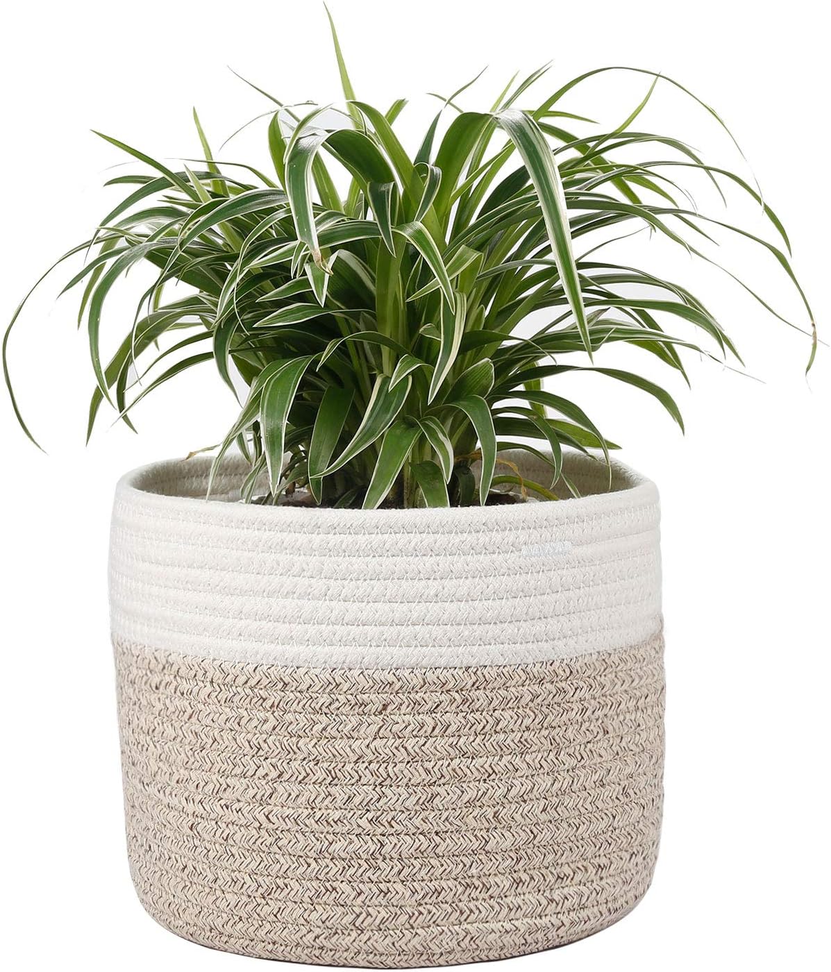 Woven Cotton Rope Plant Basket for 8" Flower Pot Small Basket for Plants Storage Organizer H7.5 x