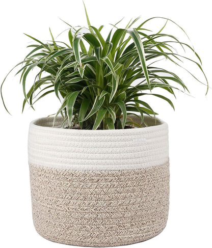 Woven Cotton Rope Plant Basket for 8" Flower Pot Small Basket for Plants Storage Organizer H7.5 x