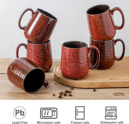 Hasense Coffee Mugs Set of 6, 15 Ounce Ceramic Coffee Cups Set with Handle,Porcelain Tea Mug for