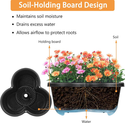 VECELO 5 Tier Vertical Garden Planter, Self Watering Stackable Planters with Wheels for