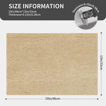 Cloth Placemats, Set of 6 Heat-Resistant Cotton Linen Blend Double Layered Machine Washable Place