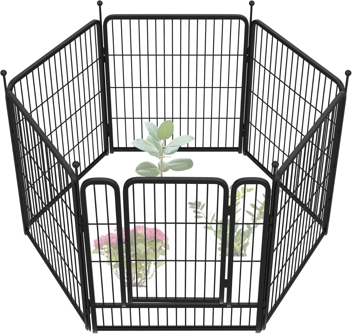FXW Garden Fence Outdoor for The Yard – 32in(H) x 13.3ft(L) Heavy Duty Metal Animal Barrier for Dog