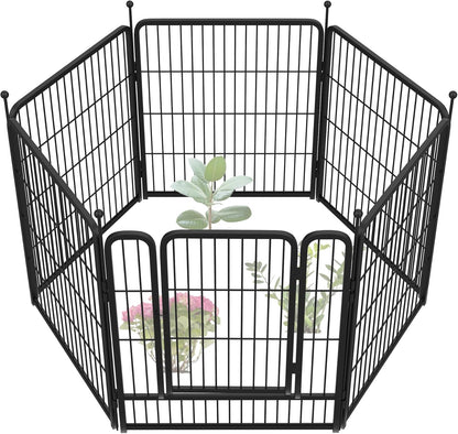 FXW Garden Fence Outdoor for The Yard – 32in(H) x 13.3ft(L) Heavy Duty Metal Animal Barrier for Dog