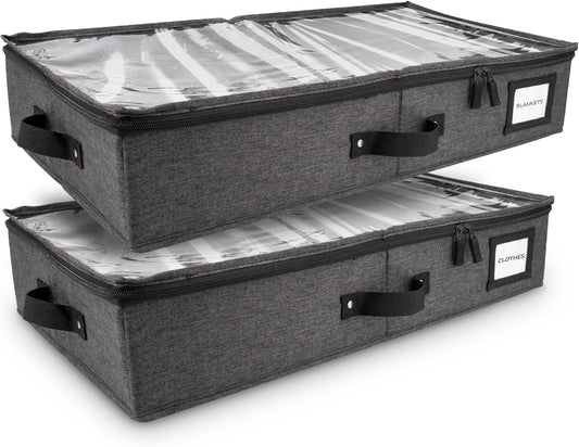 HOMELUX THEORY 2pc Under Bed Storage Containers, Bedroom Under the Bed Drawer Storage Organizer