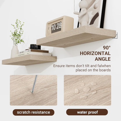 48 Inch Floating Shelves, 3D Textured Wood Grain, 48"x9.25"x1.5" Inch Deep Floating Shelves for