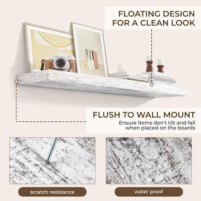 RICHFOCUS 48Inch Floating Shelves for Wall 2 Pack Shelves for Bedroom|Kitchen|Bathroom Wall Mounted