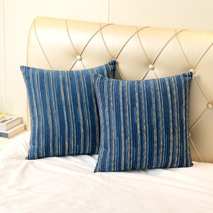 Yeiotsy Pack of 2, Modern Striped Throw Pillow Covers Bohemia Cushion Covers Home Decoration (Navy