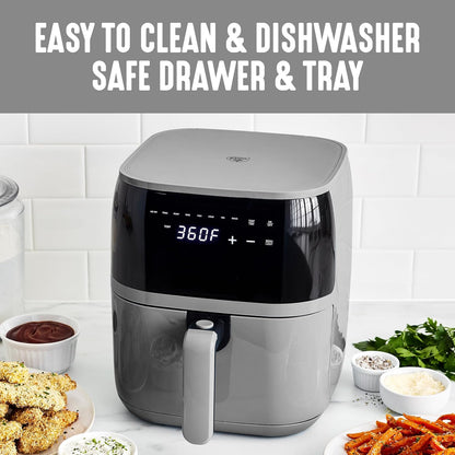 GreenLife Compact Electric Air Fryer Oven, 5.3 QT, PFAS-Free Ceramic Nonstick Drawer, 8 One Touch