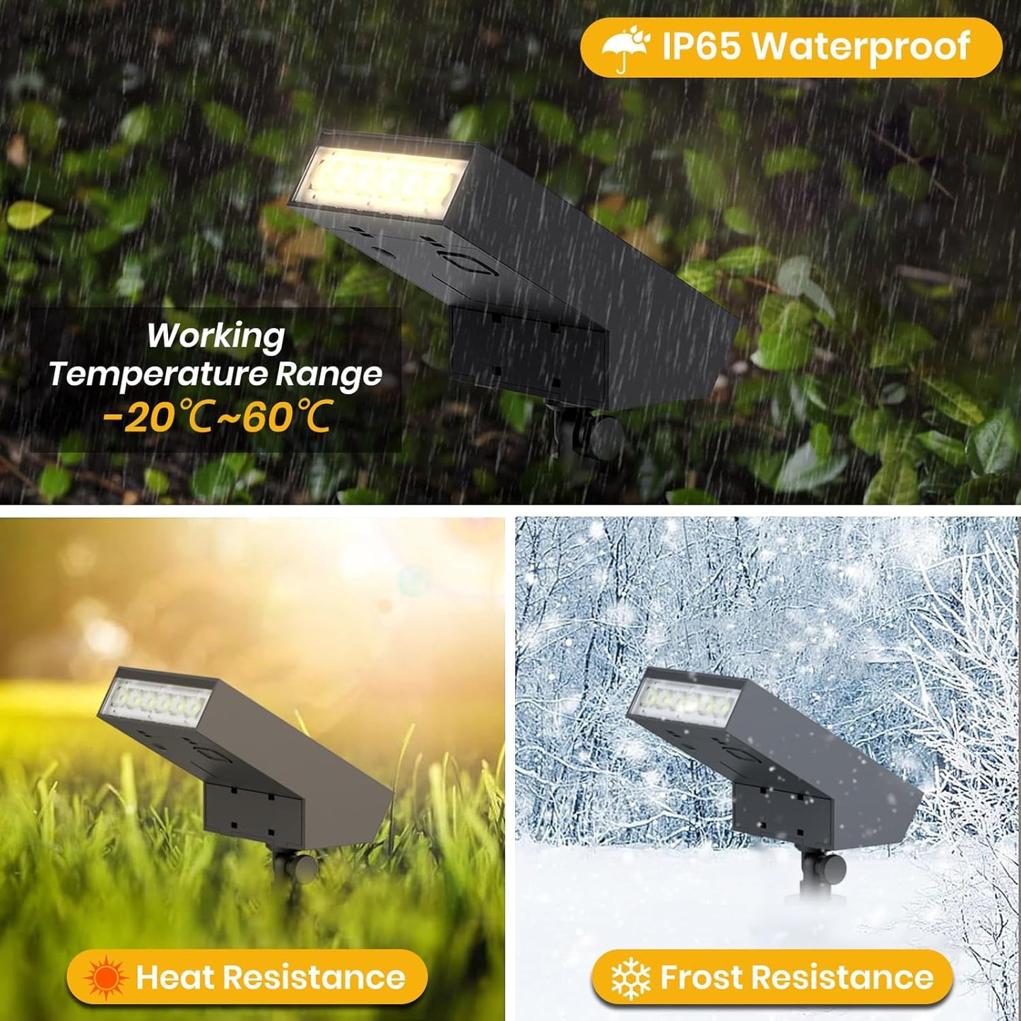 Solar Pathway Lights Outdoor, Dimmable Solar Spot Light IP65 Waterproof, 500LM 3000K Solars Outdoor