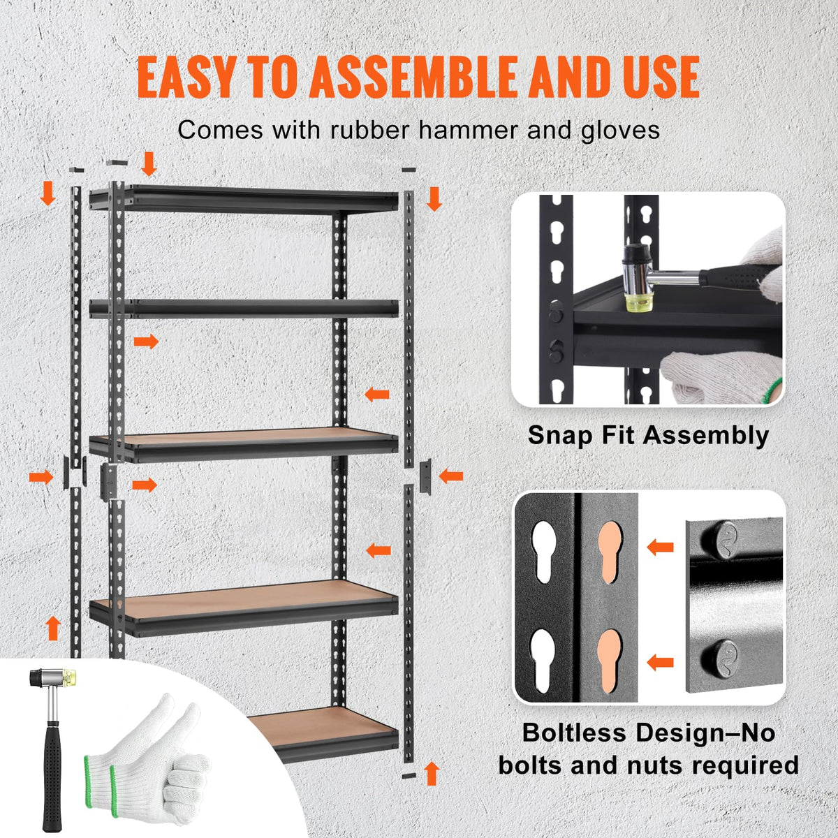 VEVOR Storage Shelves 5-Tier Adjustable 2000 lbs 30"x12"x60" Shelving Unit