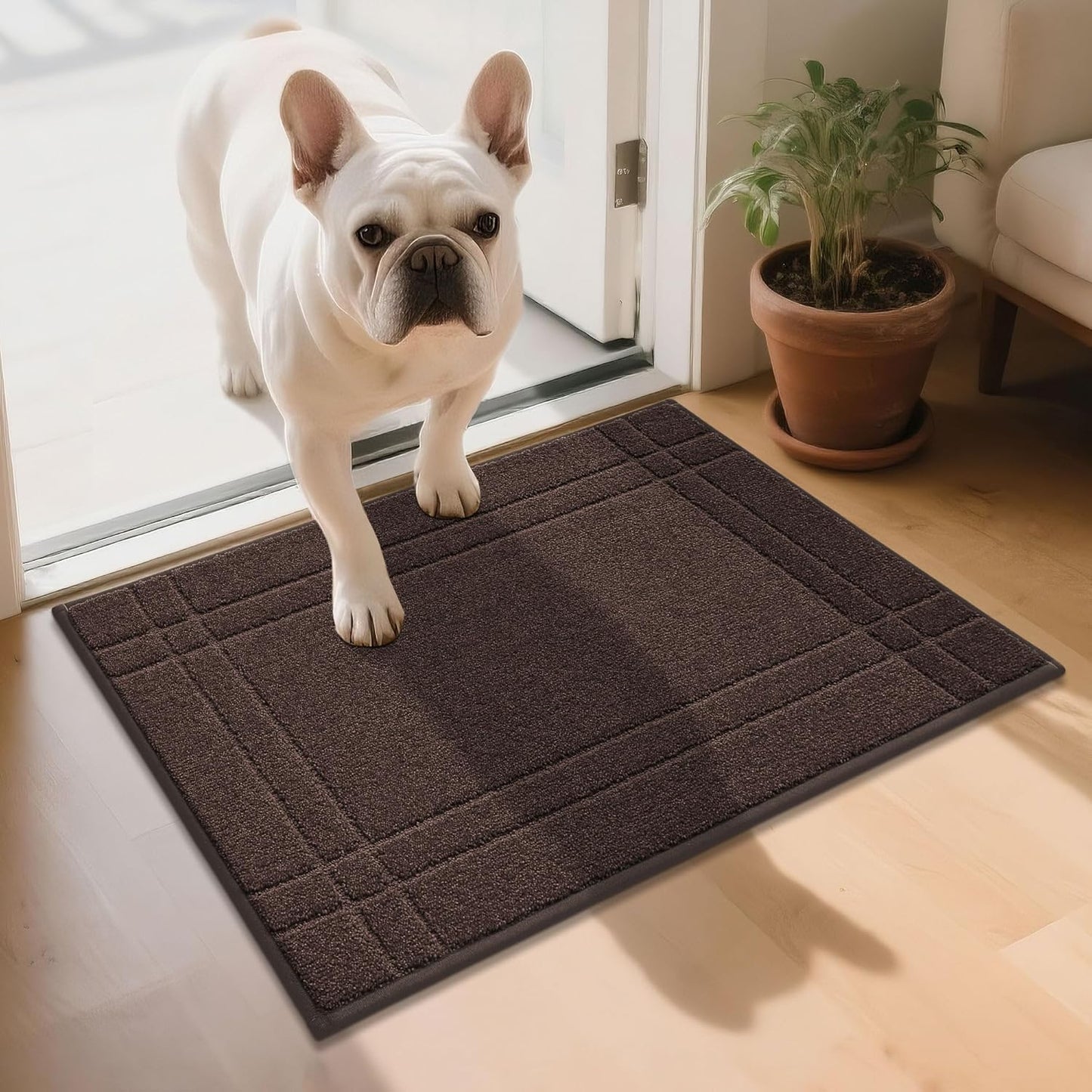 JSEI Entryway Rugs Doormat 20"x32", Non-Slip Dirt Trapper Door Mats Indoor, Washable Absorbent and