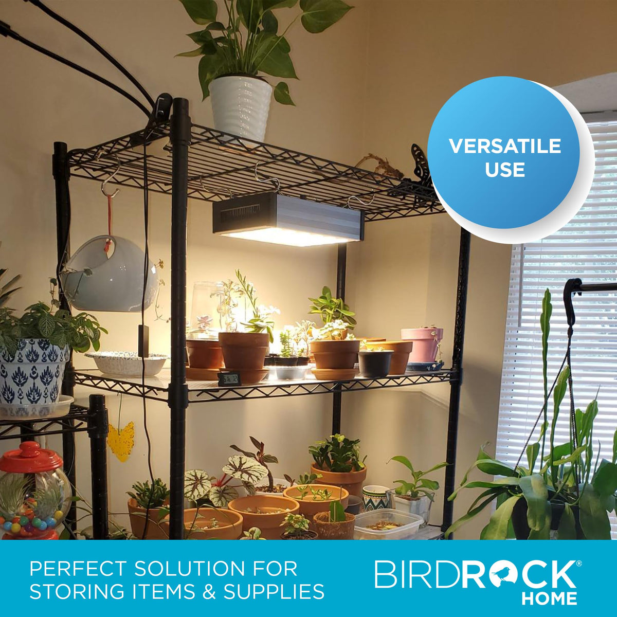 Internet's Best 4-Tier Wire Shelving | Flat Black | Heavy Duty Shelf | Wide Adjustable Rack Unit |