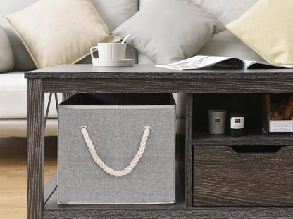 StorageWorks Storage Baskets for Shelves, Foldable Fabric Closet Storage Bins with Handles, Fabric