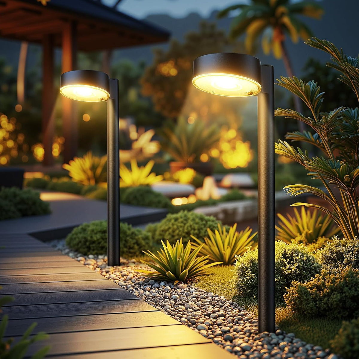 2 Pack Solar Pathway Lights Outdoor, Bright LED Solar Lights Outdoor Waterproof, Up to 12 Hrs