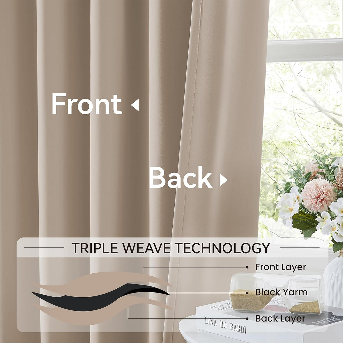 KangBang Pinch Pleated Blackout Curtains 84 Inch Length 2 Panels Set, Room Darkening Black Out