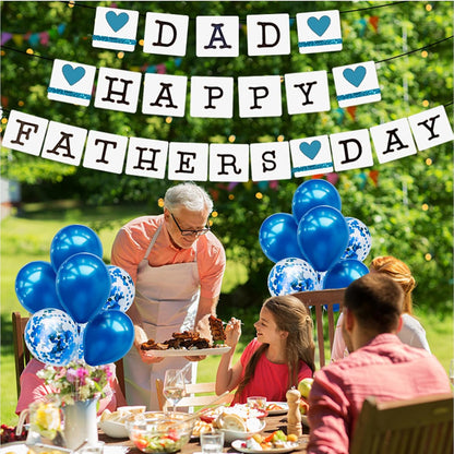 Blue Balloon Stand Centerpiece Table Decorations for Men's Birthday Father's Day Retirement