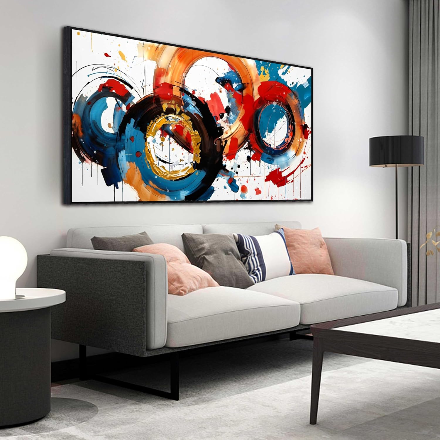 Abstract Wall Art With Black Wood Frames Large Canvas Prints Modern Living Room Bedroom Home Office