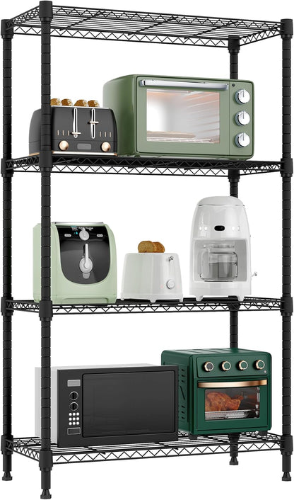 1000 lbs 4 Tier Shelf Metal Storage Shelves Wire Rack Closet Organizers for Garage Kitchen Bathroom