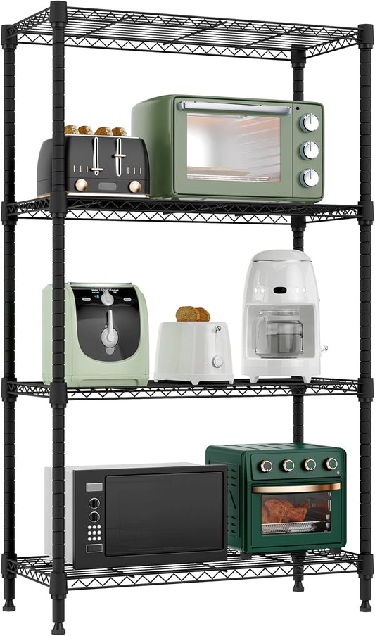 1000 lbs 4 Tier Shelf Metal Storage Shelves Wire Rack Closet Organizers for Garage Kitchen Bathroom
