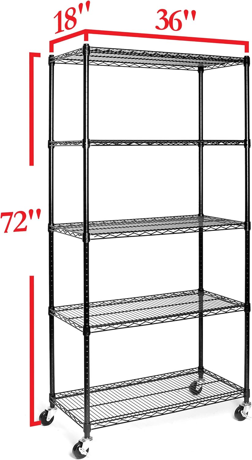 Seville Classics UltraDurable Heavy Duty NSF Solid Steel Wire Rack Storage Unit, Organizer for