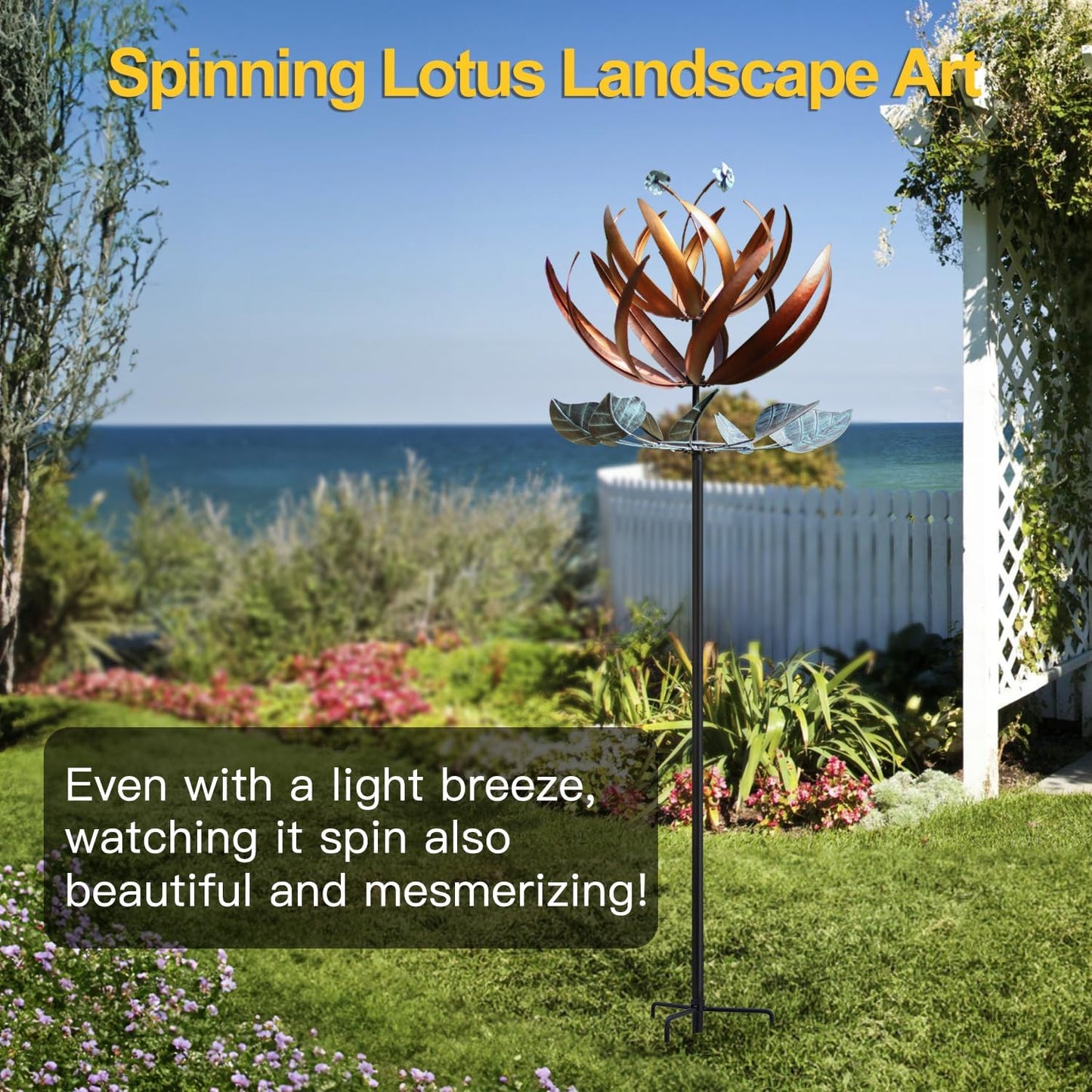 LimeHill Wind Spinner for Yard and Garden - Large Metal Kinetic Wind Sculptures for Outdoor